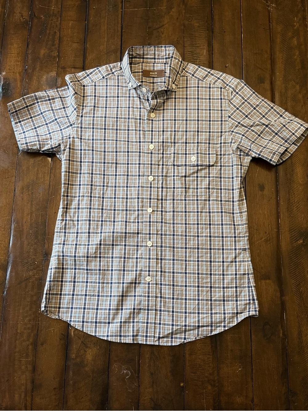 Rye 51 Small Batch Plaid Button Down Short Sleeve Shirt Men's Small